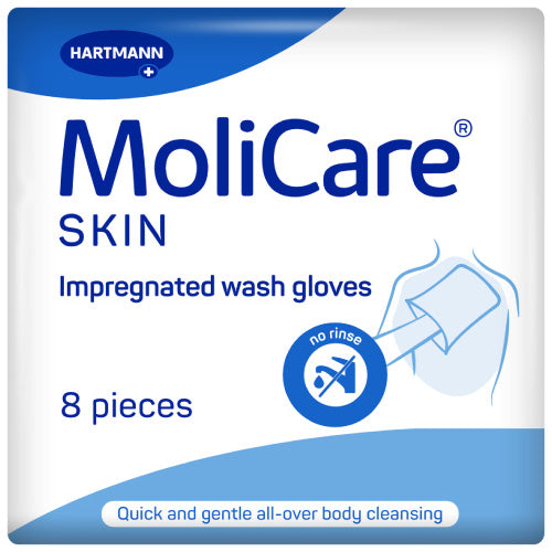 Hartmann MoliCare® Skin Impregnated Wash Gloves Packet of 8 Gloves