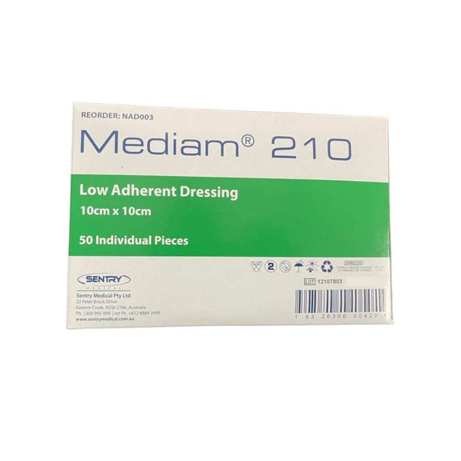 Sentry Medical Sentry Medical Non Adherant Normal Mediam 210 Sterile