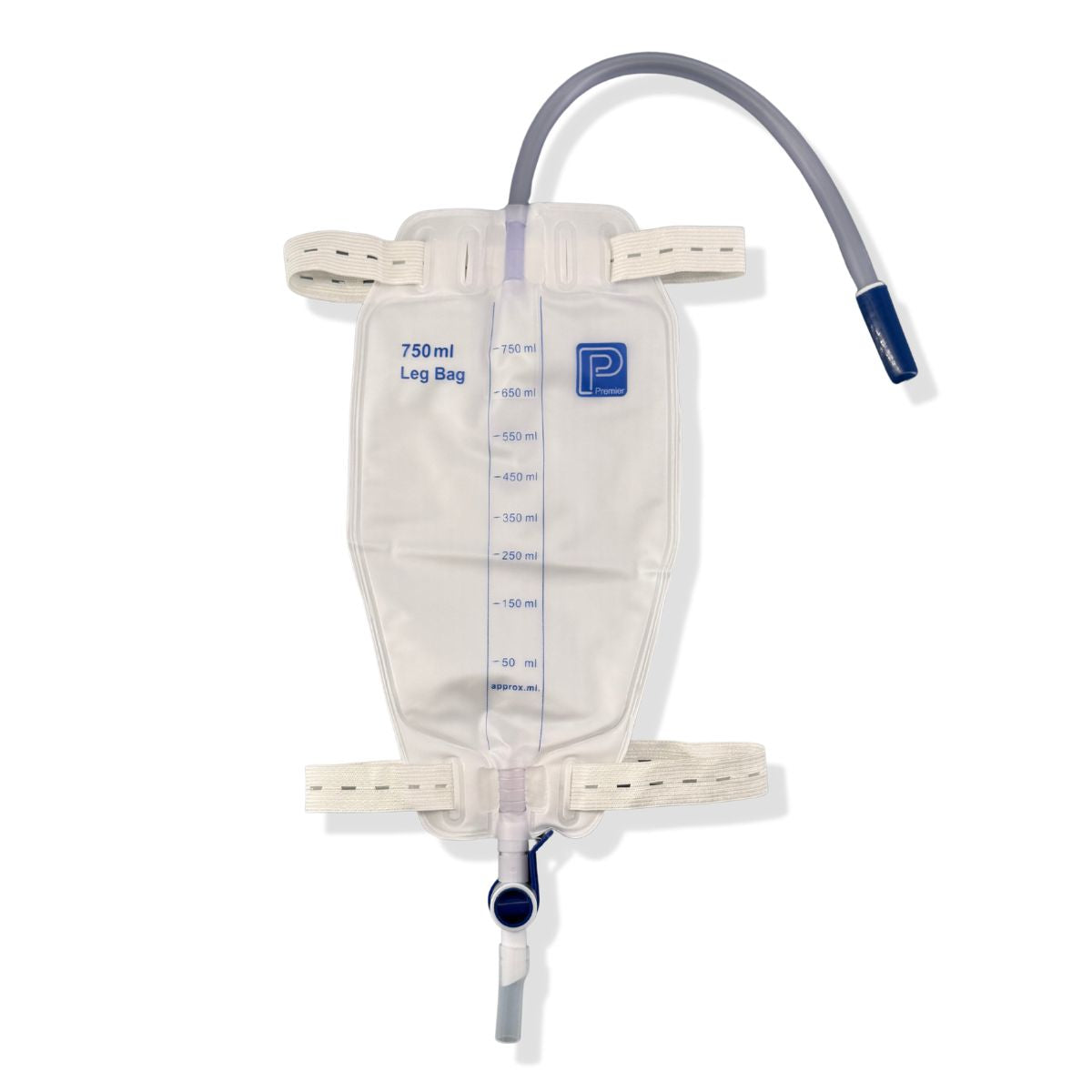 Premier Premier Leg Bag 750ml With 30cm Inlet Tube Button Strap