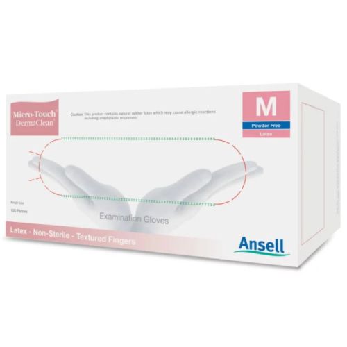 Ansell Ansell Medical GLOVE LATEX DERMACLEAN PF Medium