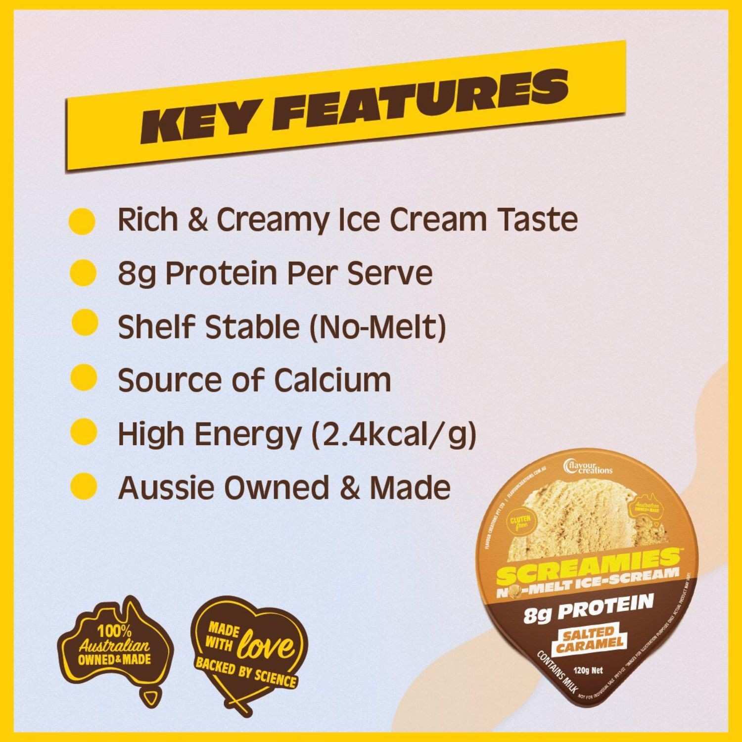 Flavour Creations Flavour Creations Screamies No Melt Ice Cream Protein Salted Caramel