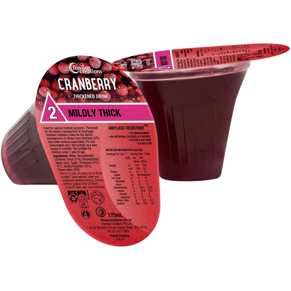 Flavour Creations Flavour Creations Cranberry Thickened Drink Level 2 (150 - Mildly Thick) Carton of 12