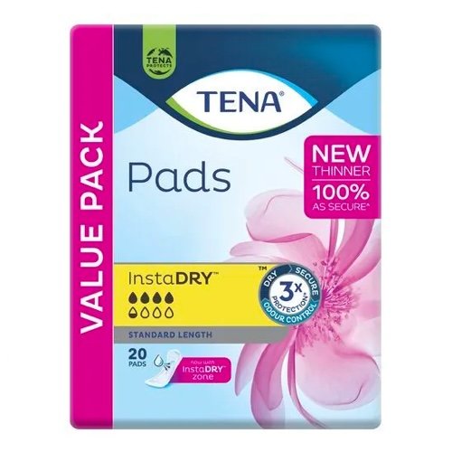 Tena Tena Pad Standard Length InstaDry Pack of 20
