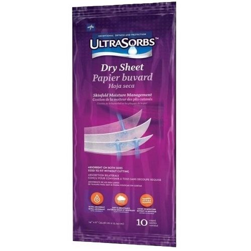 Medline Medline ULTRASORB SKIN FOLD SHEET 35x15cm (10) Packet of 10 Sheets