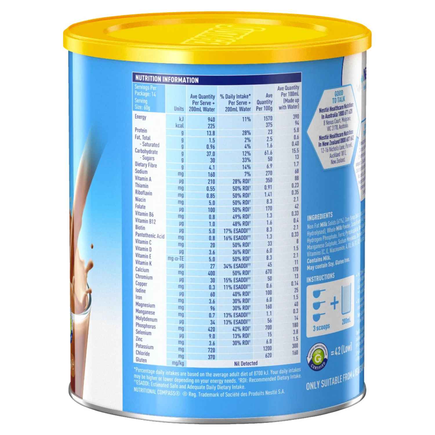 Nestle Nestle Sustagen Hospital Formula Active Plus Fibre 840g