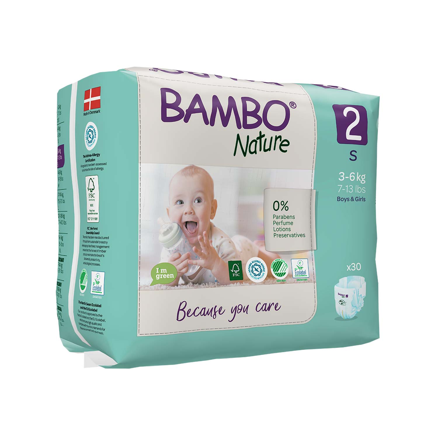 Bambo Nature Bambo Nature Nappies Size 2 Small (3-6kg)