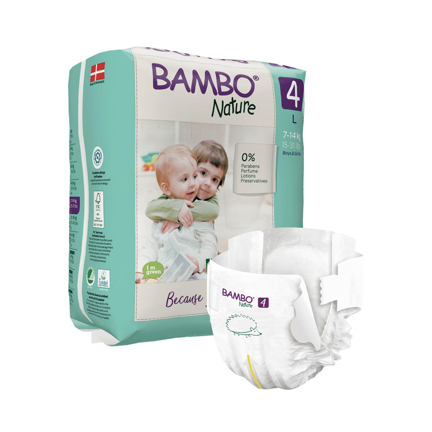 Bambo Nature Bambo Nature Nappies Size 4 Large (7-14kg)