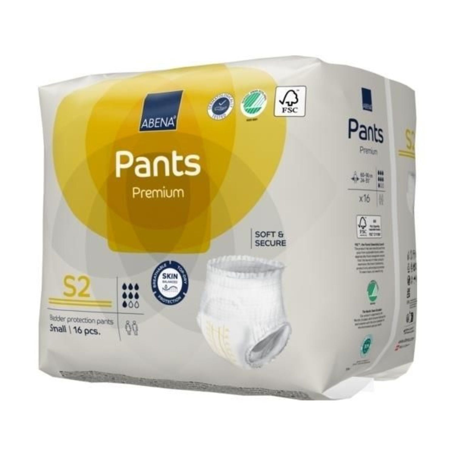 Abena Abena Pants S2 Yel 1900ML 60-90cm