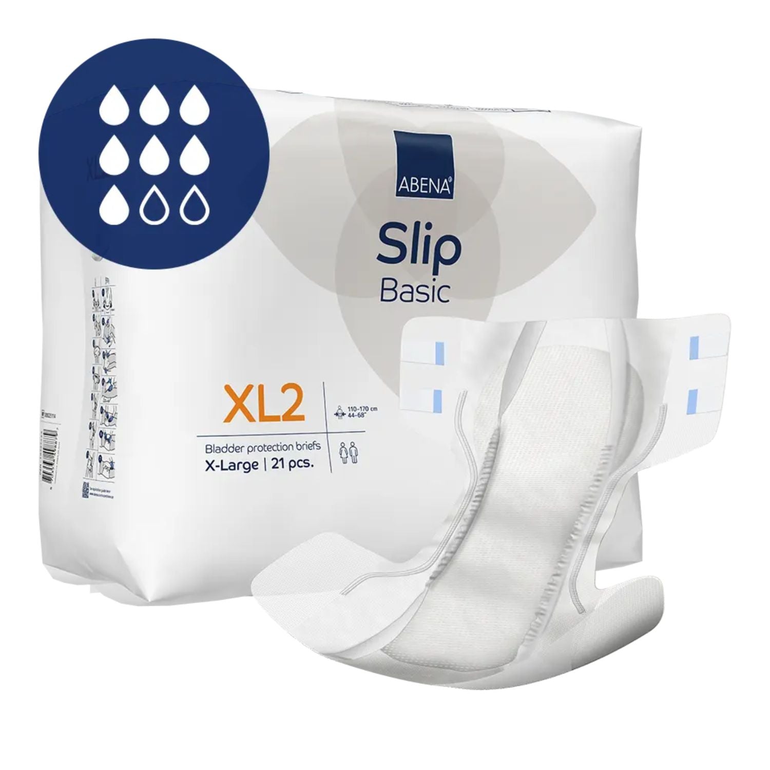 Abena Abena Slip Basic XL2 Orange 3300ml 110-170cm