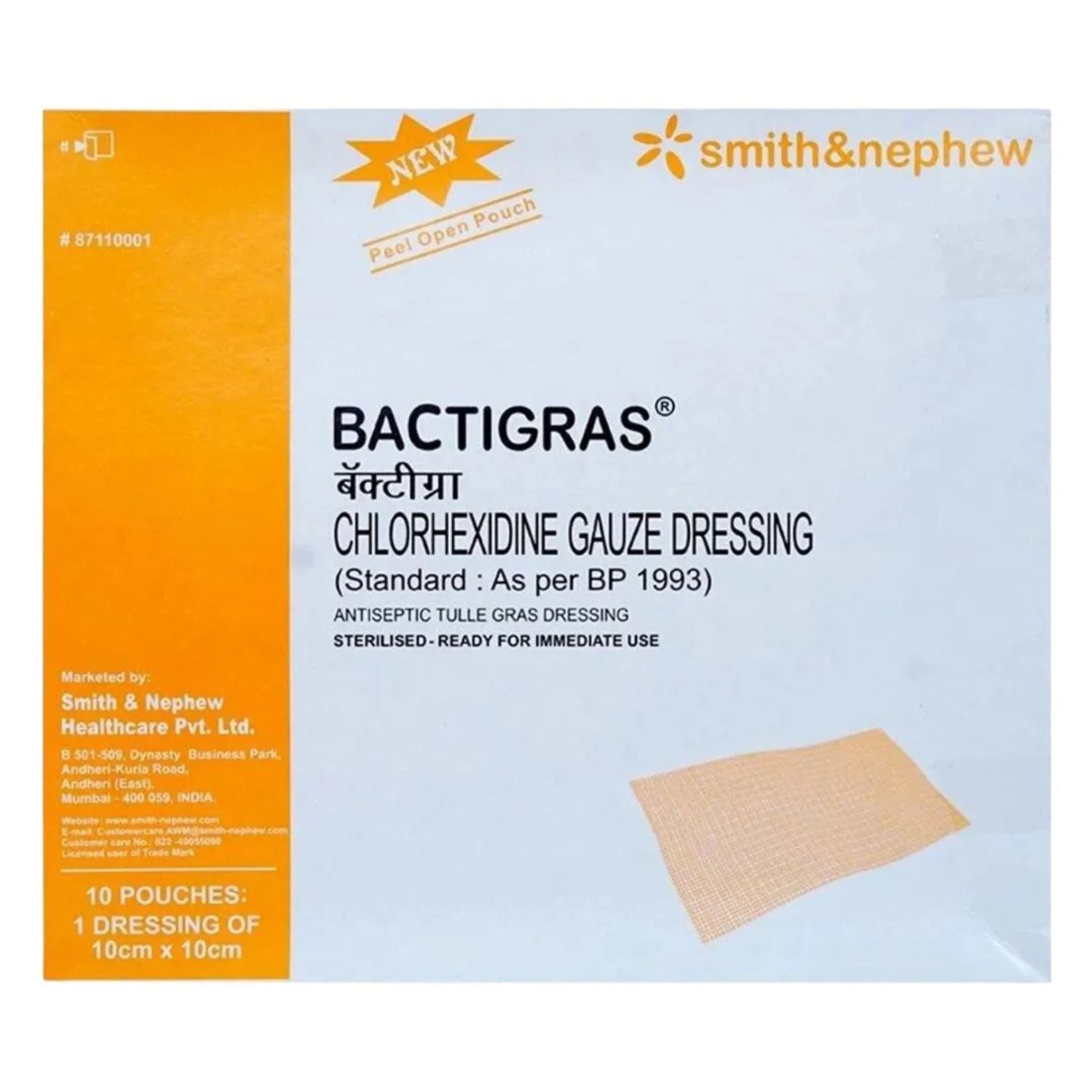 Smith & Nephew Smith+Nephew BACTIGRAS 10x10cm (50)