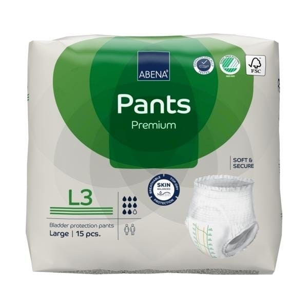 Abena Abena Pants L3 Green 2400mL 100-140cm Packet of 15
