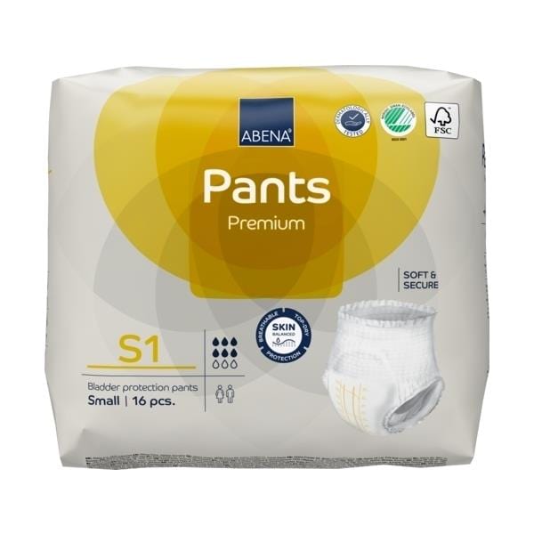 Abena Abena Pants S1 Yel 1400ML 60-90cm Packet of 16