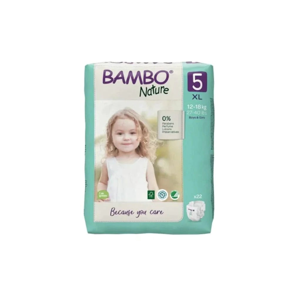 Bambo Nature Bambo Nature Nappies Size 5 XL (12-18kg) Pack of 22