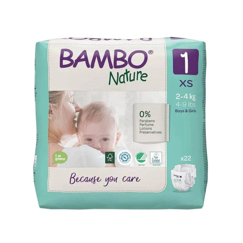 Bambo Nature Bambo Nature Nappies Size 1 XS (2-4kg) Pack of 22