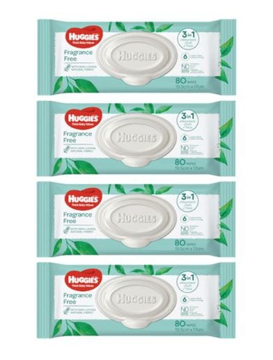 Kimberly-Clark Kimberly-Cark Huggies Baby Wipes Unscented refill Pack of 80