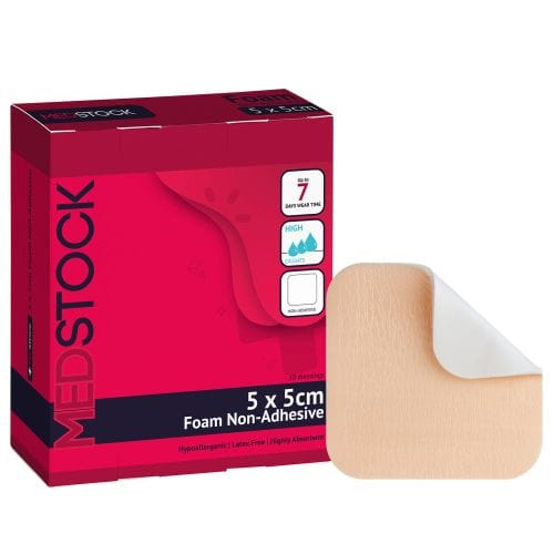 Medstock Medstock Foam Non Adh Box of 10 5 x 5cm