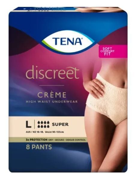 Tena Tena Discreet High Waist Underwear - Creme Large Packet of 8