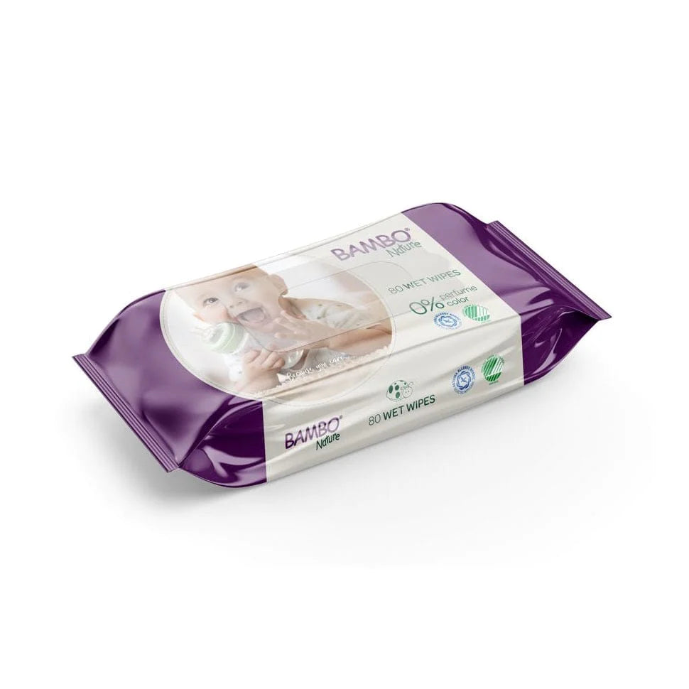 Bambo Nature Bambo Nature Baby Wipes 15x20cm 80/Pk Packet of 80