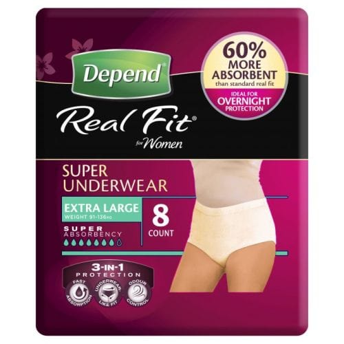 Depend Depend Real Fit for Women Super X-Large Packet of 8