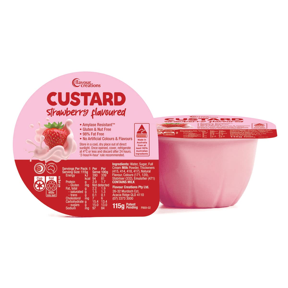 Flavour Creations Carton of 12 Flavour Creations Strawberry Custard FLACUSTS/12__CT