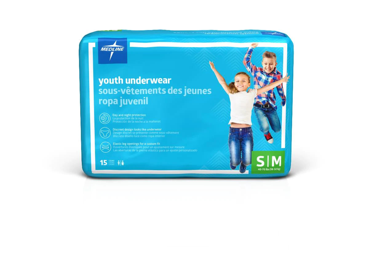 Medline SMALL/MEDIUM, 17KG – 28KG Drytime® Youth Protective Underwear MED23001A__CT