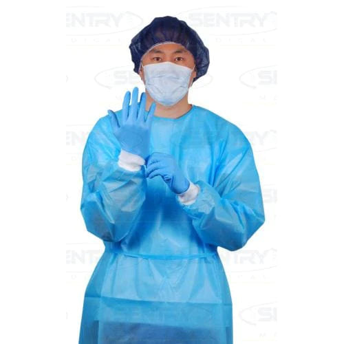 Sentry Medical Sentry Owear Gown Imperv Soft Cuff Blue Carton of 50