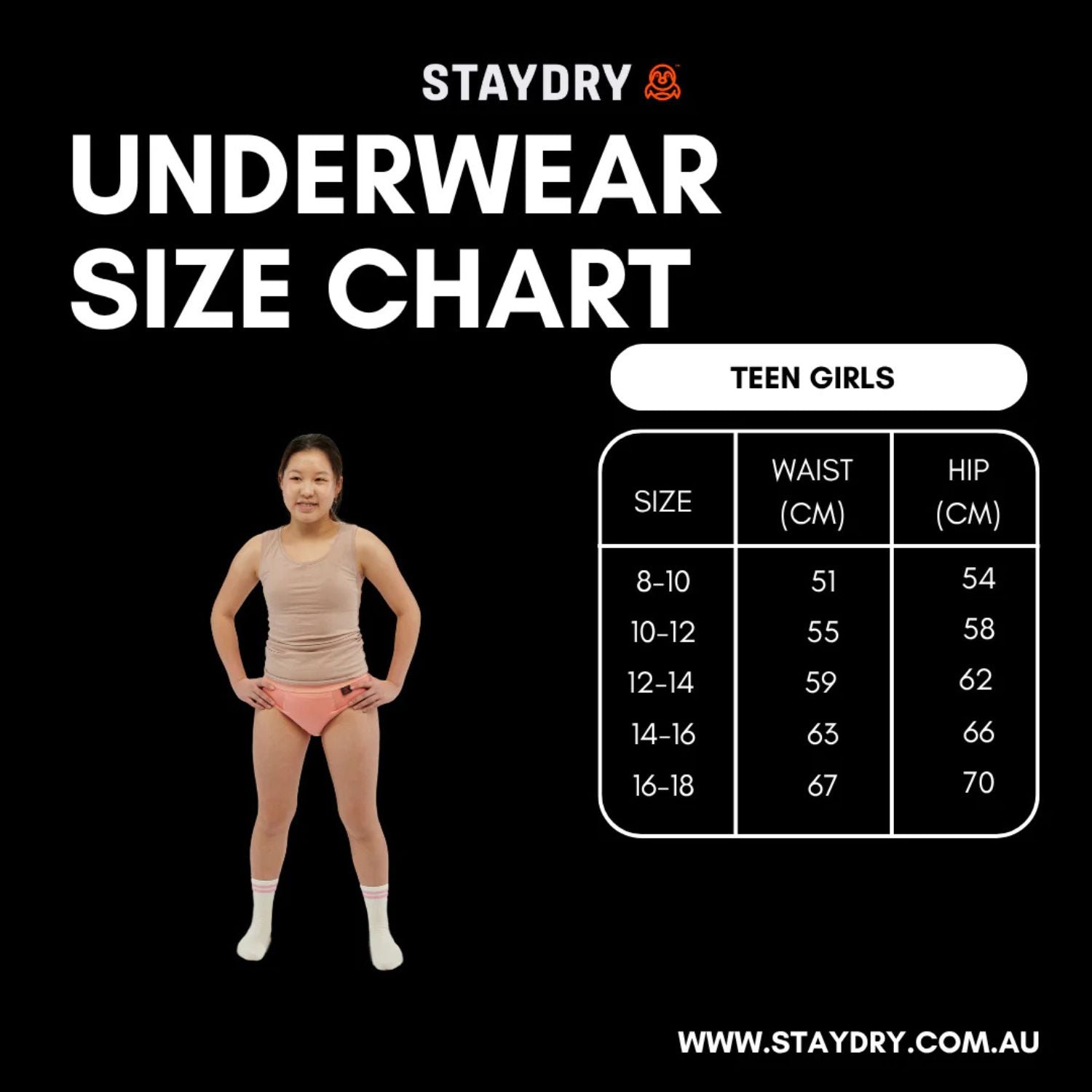 Staydry Staydry Teen Undies Girl