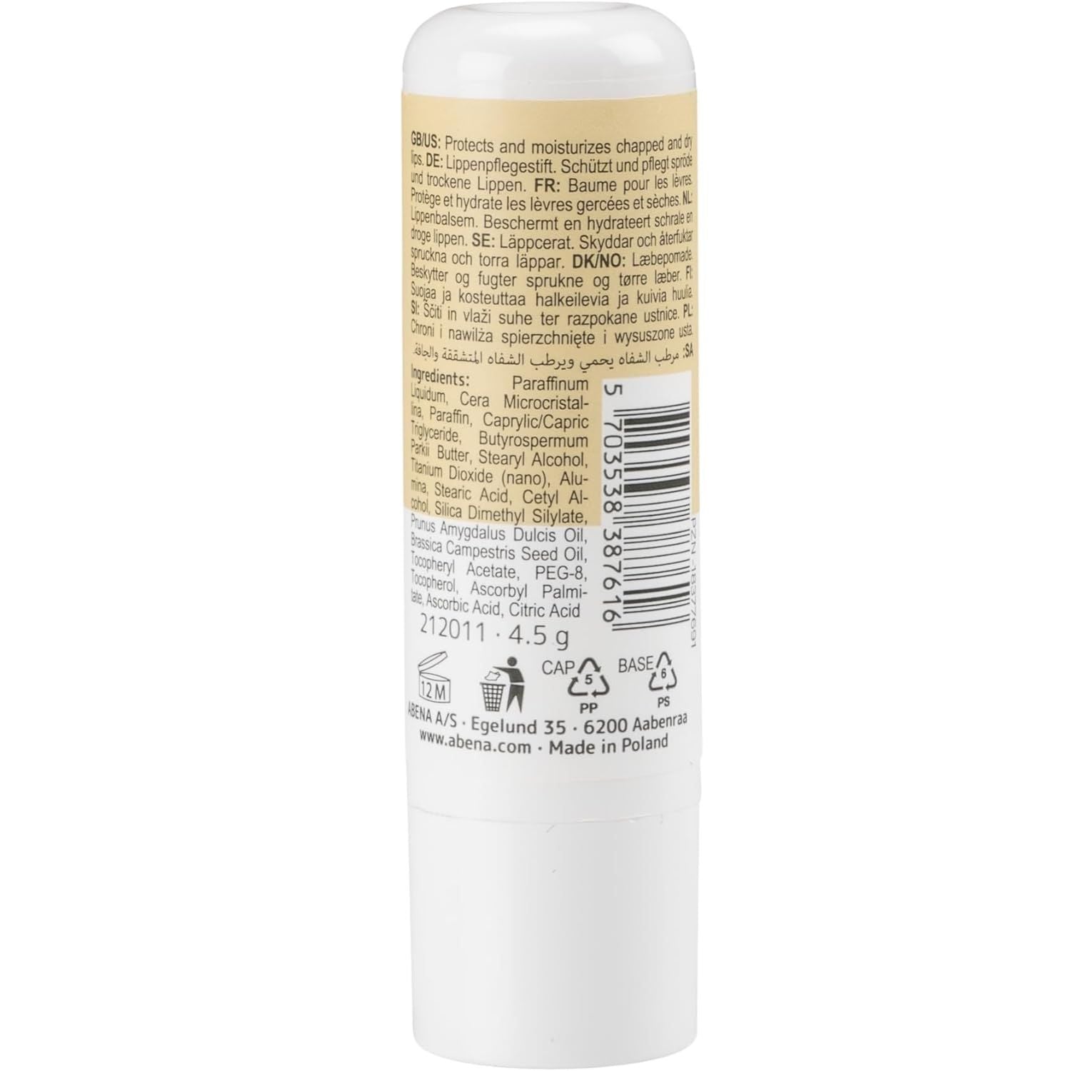 Abena Abena Lip Balm, 4.5G Tube