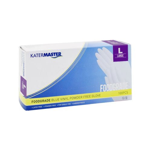 Premier Premier GLOVE VINYL LARGE PF BLUE FOOD SAFE Box of 100