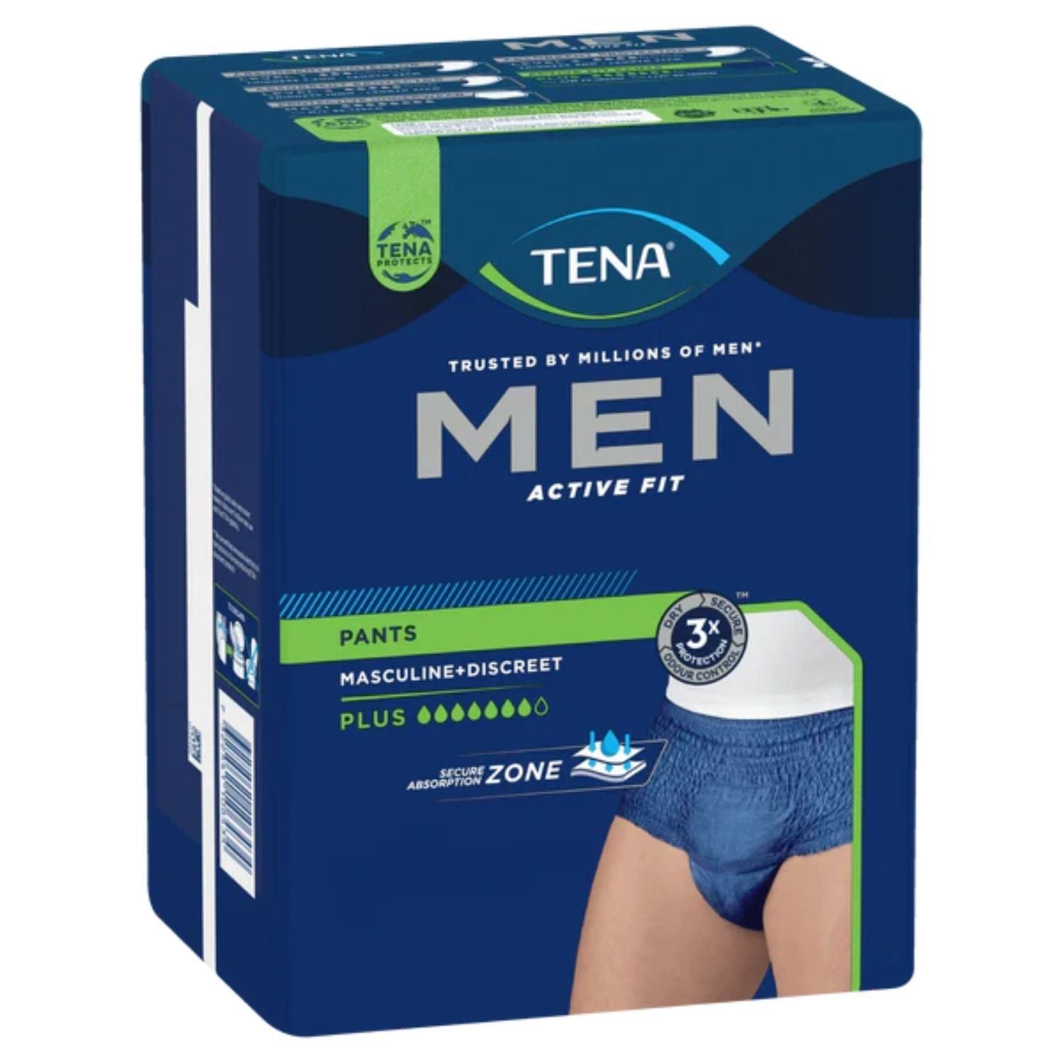 Tena Tena Men Active Fit Pants Plus - Navy