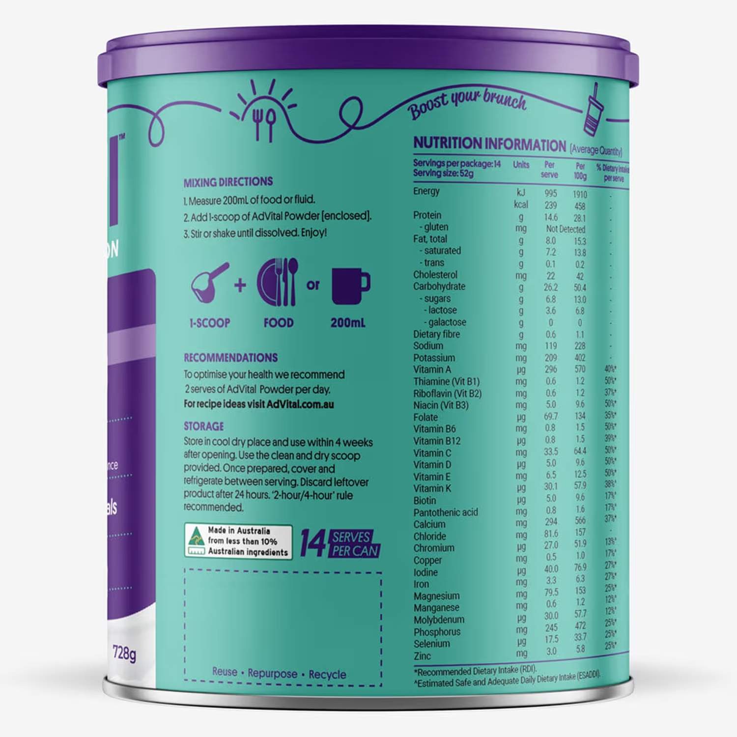 Flavour Creations ADVITAL HOSPITAL NEUTRAL 728G