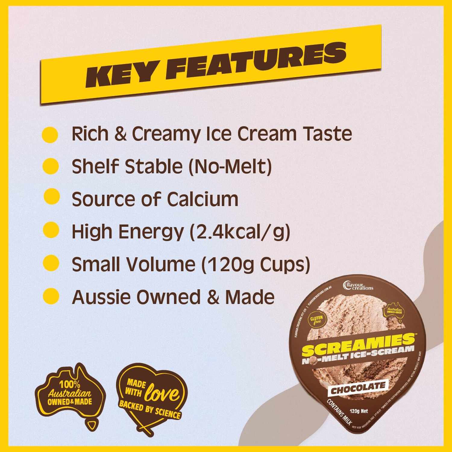 Flavour Creations Flavour Creations Screamies No Melt Ice Cream Chocolate