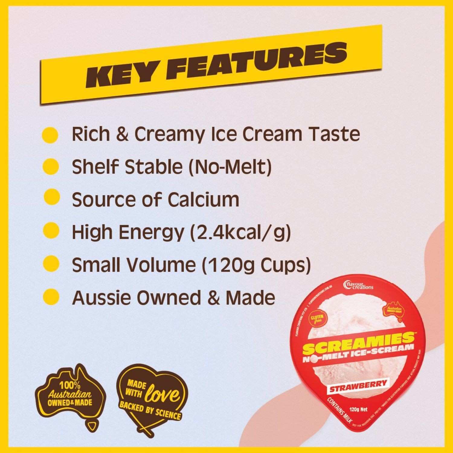 Flavour Creations Flavour Creations Screamies No Melt Ice Cream Strawberry