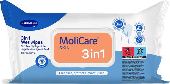 Molicare MoliCare Skin 3in1 Wet wipes Carton of 12 packs (600)