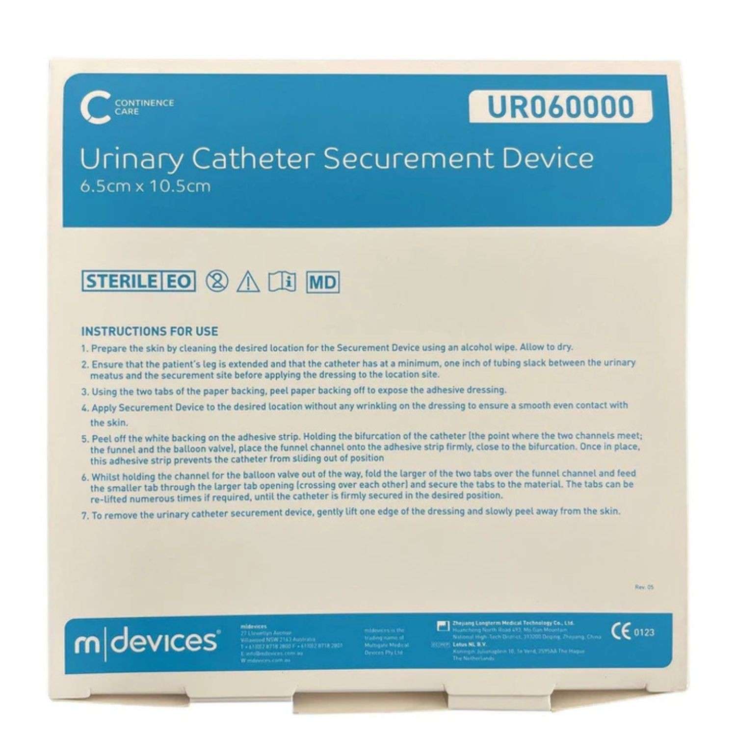 M-Devices M-Devices Catheter Securement Standard Device 6.5 x 10.5cm