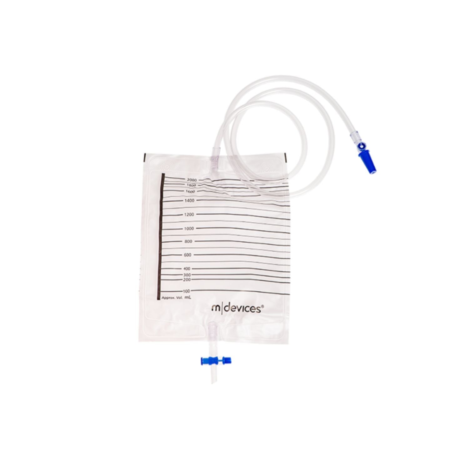 M-Devices M-Devices Bag Bed 2000ml T-Tap Nrv Sample Port 120cm Tubing