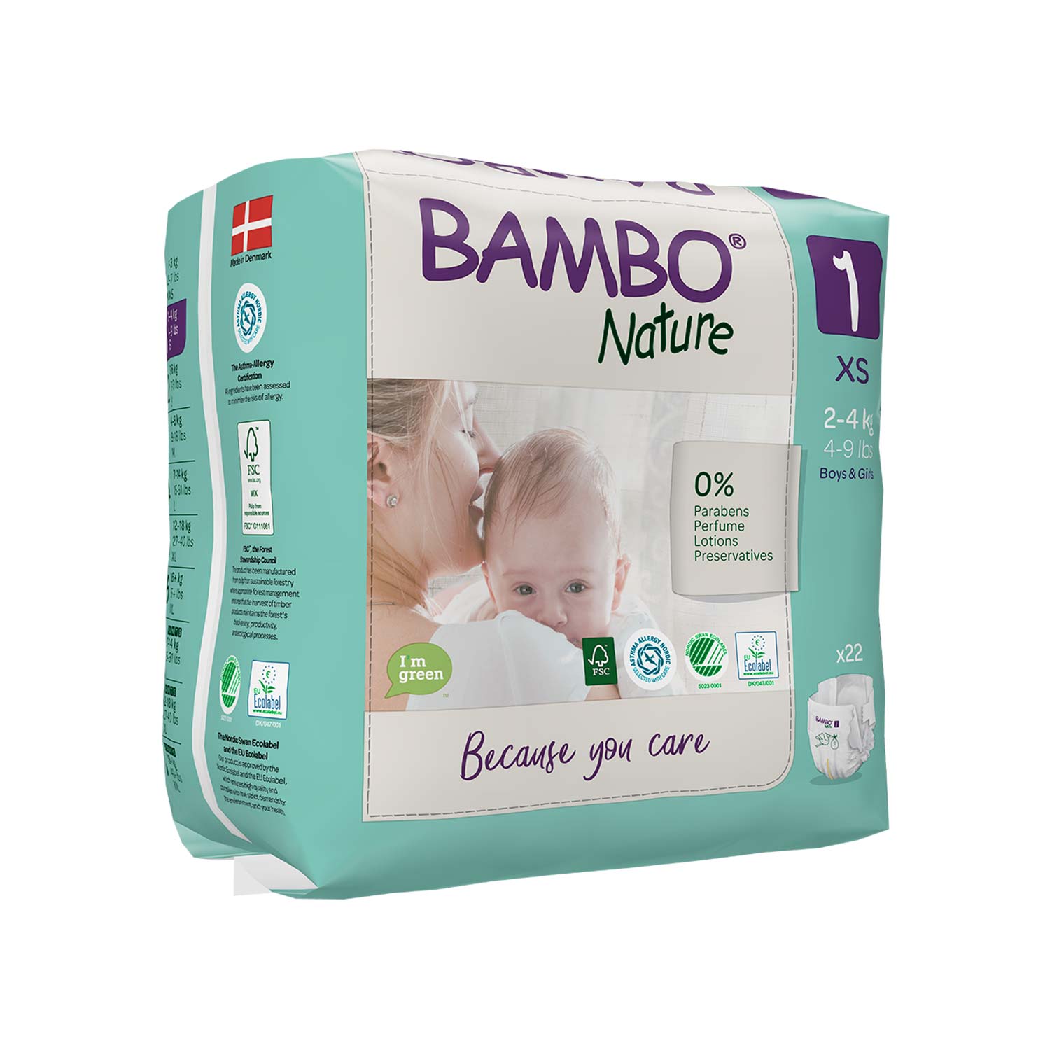 Bambo Nature Bambo Nature Nappies Size 1 XS (2-4kg)