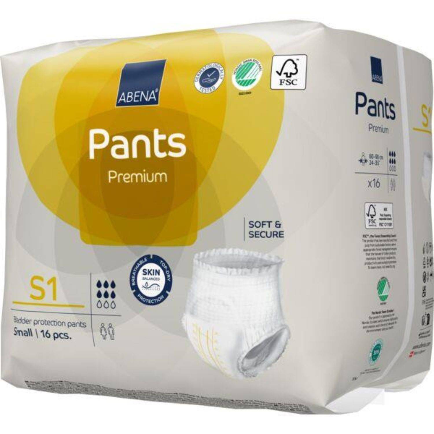 Abena Abena Pants S1 Yel 1400ML 60-90cm
