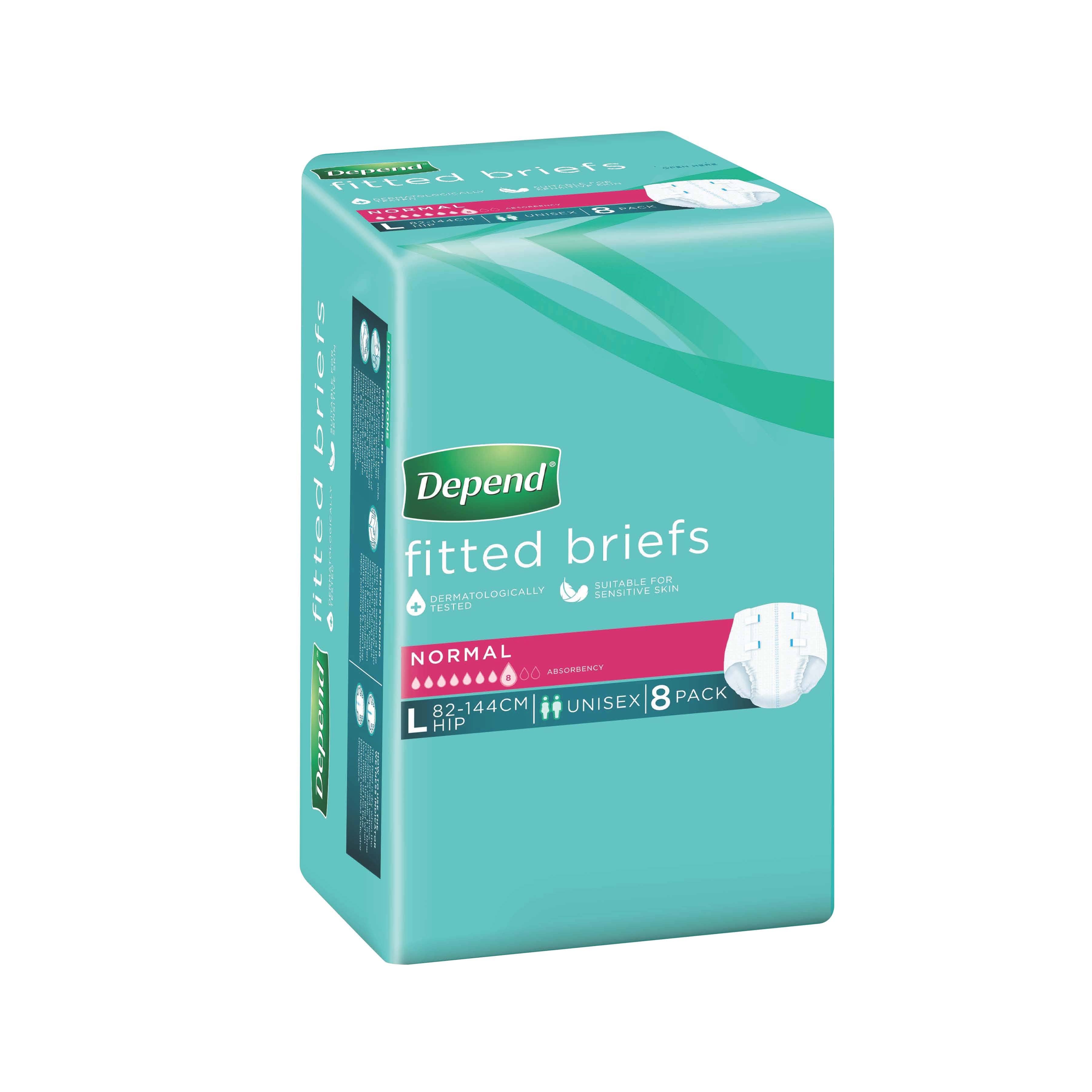 Depend Depend Brief Normal Large Pack of 8