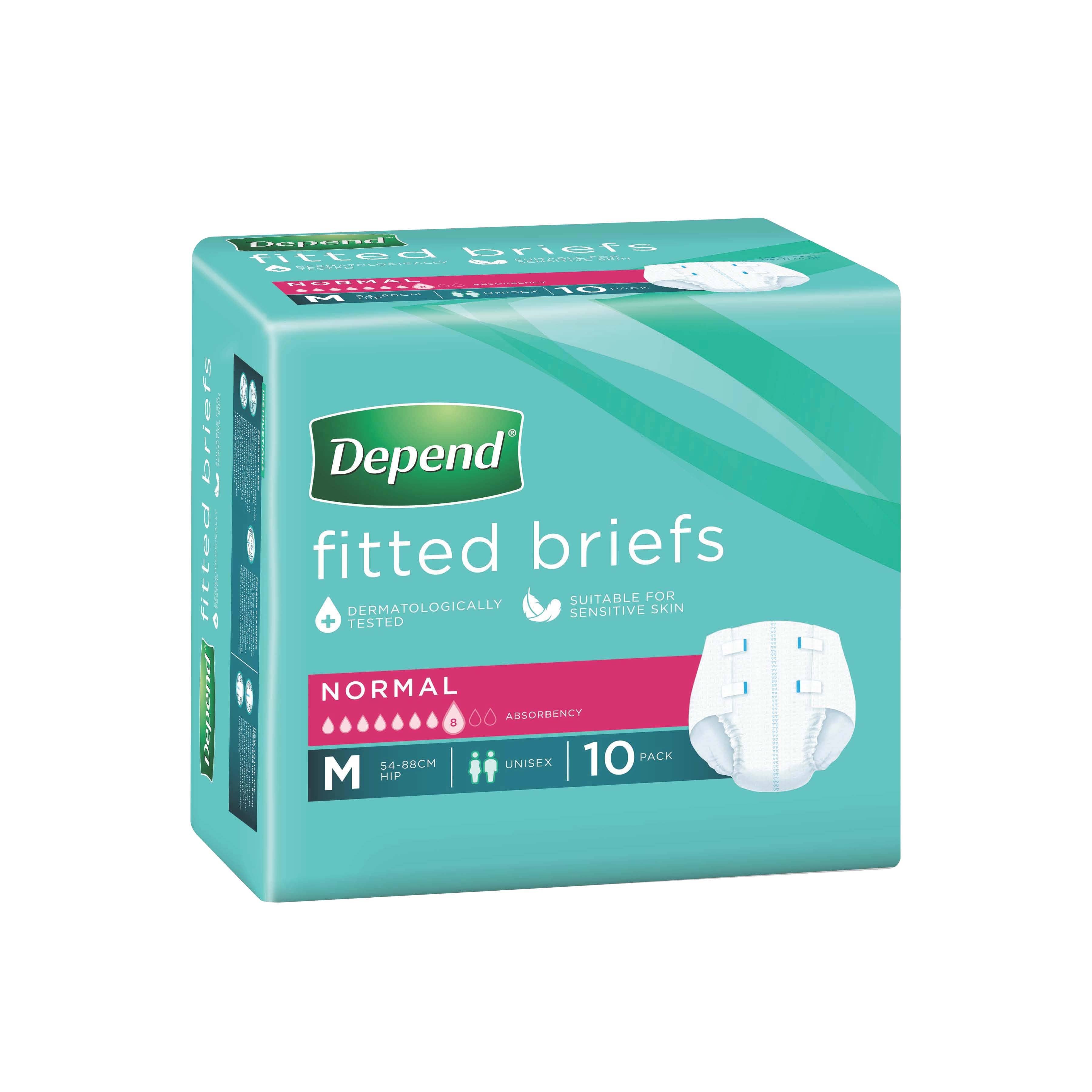 Depend Depend Brief Normal Medium Pack of 10