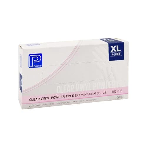 Premier XLarge / Box of 100 Premier Clear Vinyl Powder Free Gloves AIM0194__BX