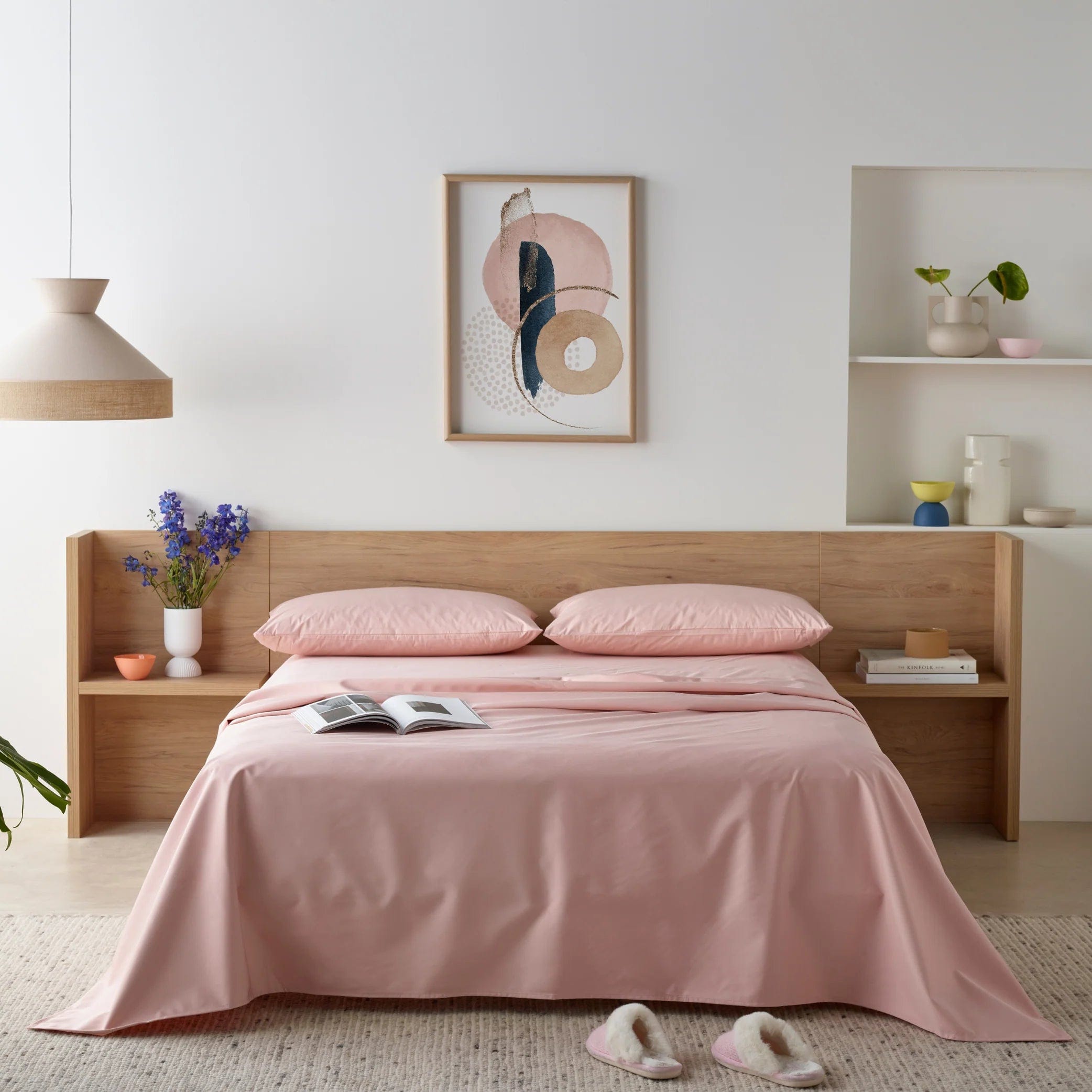 Staydry Staydry Waterproof Bamboo Fitted Sheet Blush Single