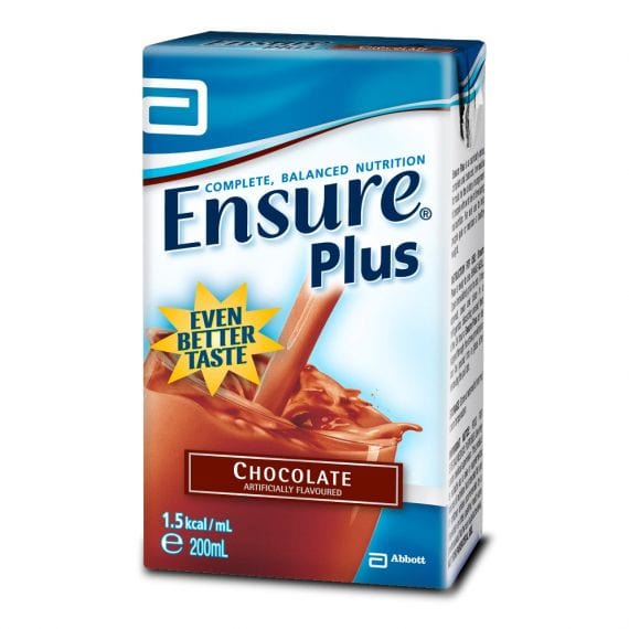 Abbott Nutrition Chocolate / Carton of 27 Ensure Plus 200ml Tetrapak ABBS256.120__CT