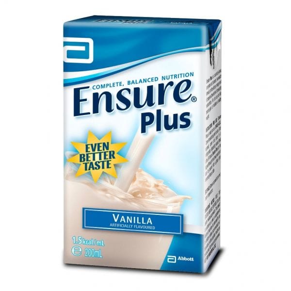 Abbott Nutrition Vanilla / Carton of 27 Ensure Plus 200ml Tetrapak ABBM424.12002__CT