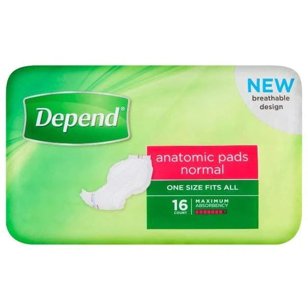 Depend Carton of 64 Depend Anatomic Pad Normal KIM19940__CT