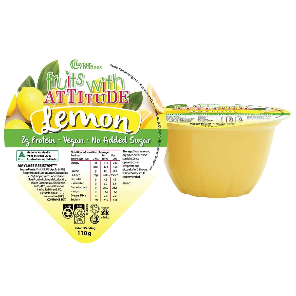 Flavour Creations Carton of 36 Fruit with Attitude Lemon FLAA-LEM__CT