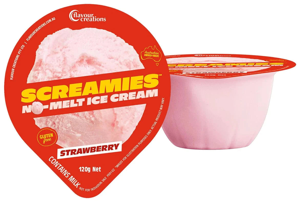 Flavour Creations Flavour Creations Screamies No Melt Ice Cream Strawberry Carton of 12