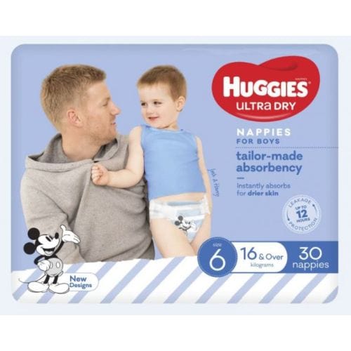 Huggies Carton of 90 Huggies Ultra Dry Junior Boy - Size 6 - 16kg+ KIM1726__CT