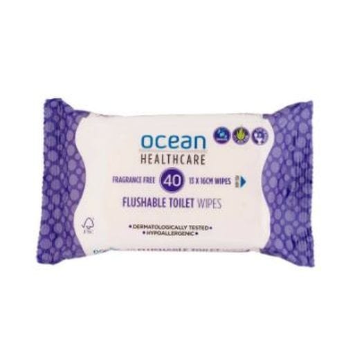 Ocean Healthcare Packet of 40 Ocean Healthcare Flushable Toilet Wipes NIC5182__PK