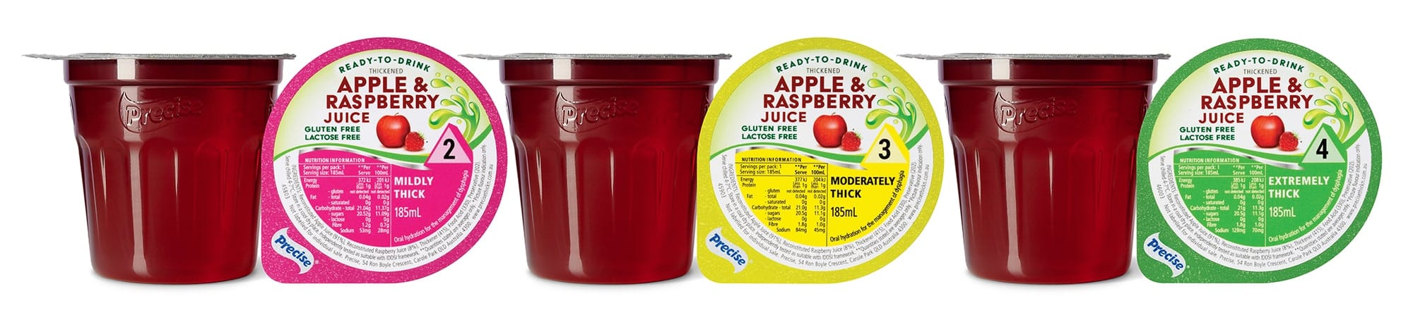 Precise Level 4 / Carton of 12 Precise Ready To Drink Apple & Raspberry Juice 185ml TRI46003__CT